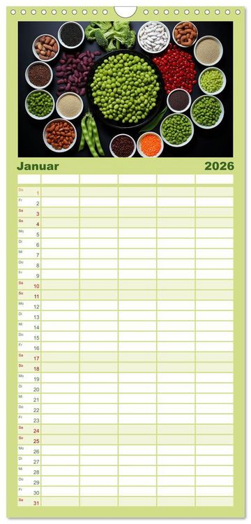 Produktbild: Familienplaner 2026 - Ordentlich Frutarisch mit 5 Spalten (Wandkalender, 21 x 45 cm) CALVENDO