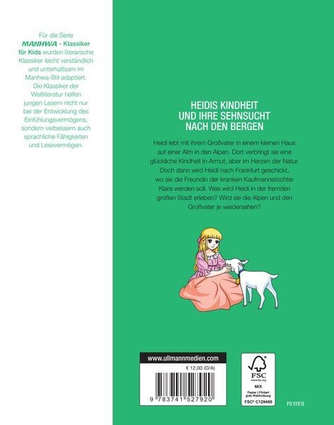 Produktbild: MANHWA &ndash; Klassiker f&uuml;r Kids &ndash; Heidi, Kind der Berge (komplett in Farbe)