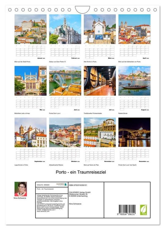 Produktbild: Porto - ein Traumreiseziel (Wandkalender 2026 DIN A4 hoch), CALVENDO Monatskalender