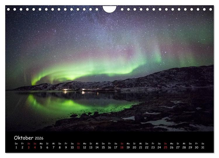 Produktbild: Nordlichtkalender (Wandkalender 2026 DIN A4 quer), CALVENDO Monatskalender