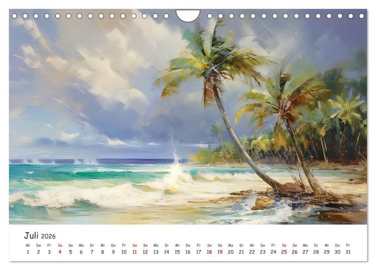 Produktbild: Karibisches Flair (Wandkalender 2026 DIN A4 quer), CALVENDO Monatskalender