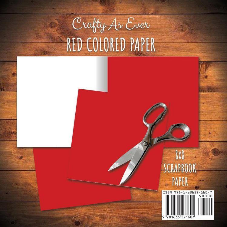Produktbild: Red Scrapbook Paper Pad 8x8 Decorative Scrapbooking Kit Collection for Cardmaking Gifts, DIY Crafts, Creative Projects, Solid Color Designer Paper