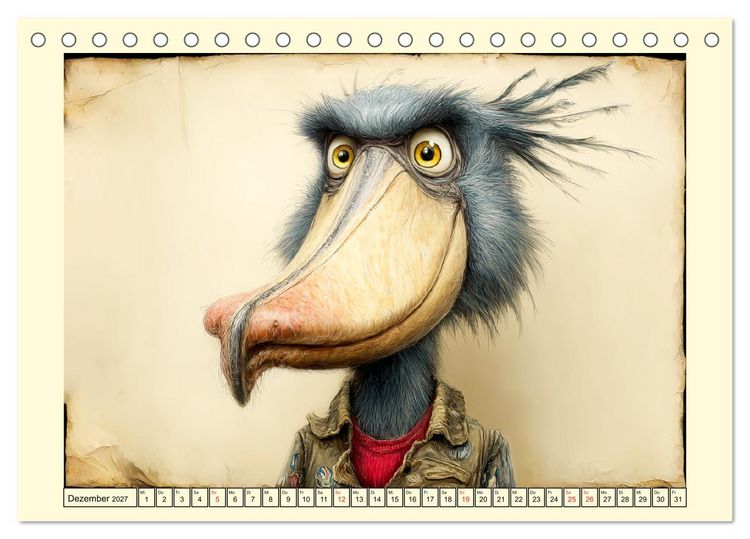 Produktbild: Schr&auml;ge V&ouml;gel. Skurrile Portraits mit Charakter und Charme (Tischkalender 2027 DIN A5 quer), CALVENDO Monatskalender