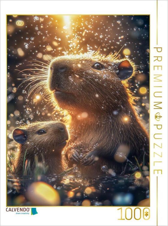 Produktbild: CALVENDO Puzzle Capybaras meditieren nicht - sie sind Meditation | 1000 Teile Lege-Gr&ouml;&szlig;e 64x48cm Foto-Puzzle f&uuml;r gl&uuml;ckliche Stunden