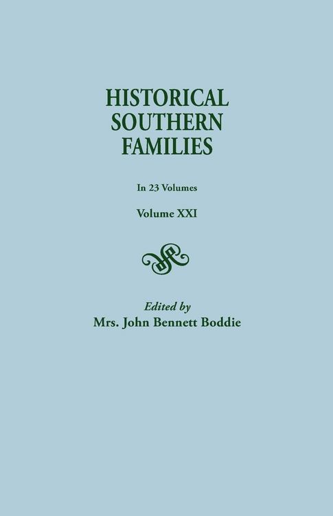 Produktbild: Historical Southern Families. in 23 Volumes. Volume XXI