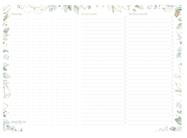 Produktbild: Paper&you Tisch-Block Wochenplan A4