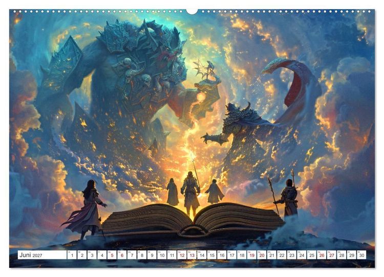 Produktbild: Welten zwischen den Zeilen - B&uuml;cher, die Tr&auml;ume wecken (Wandkalender 2027 DIN A2 quer), CALVENDO Monatskalender