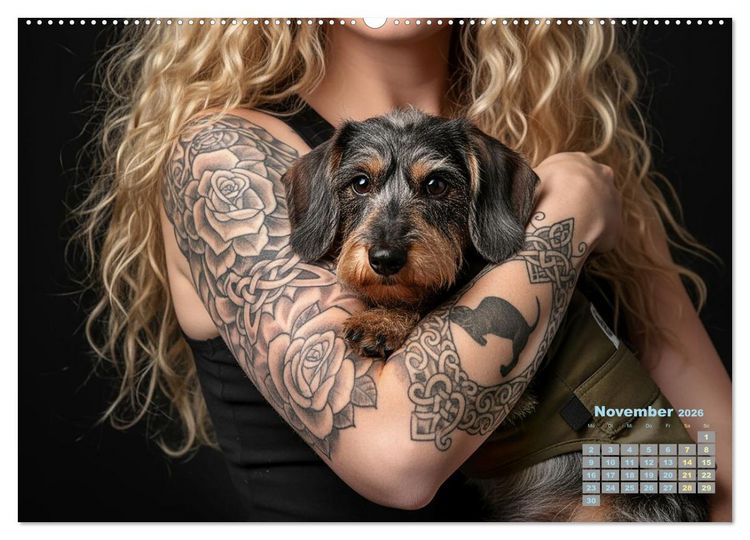 Produktbild: Starke M&auml;dels - Rauhaardackel (Wandkalender 2026 DIN A2 quer), CALVENDO Monatskalender