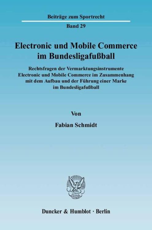 Produktbild: Electronic und Mobile Commerce im Bundesligafu&szlig;ball.