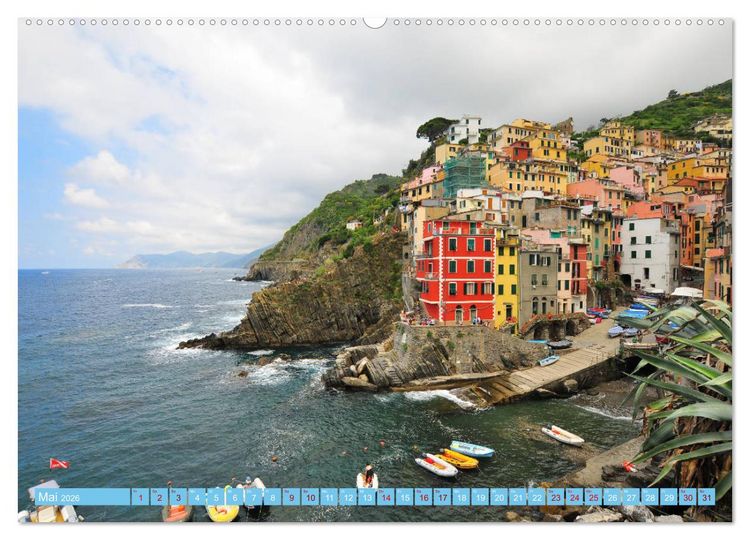 Produktbild: Cinque Terre - die bunten D&ouml;rfer Liguriens (hochwertiger Premium Wandkalender 2026 DIN A2 quer), Kunstdruck in Hochglanz