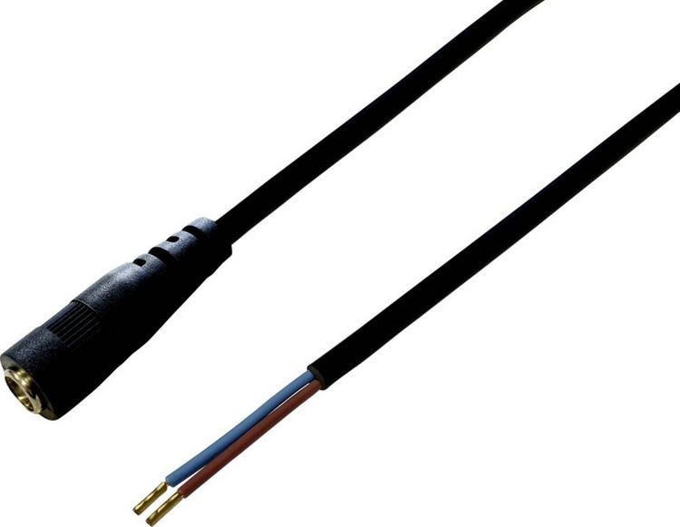Produktbild: TRU COMPONENTS TC-2511304 Niedervolt-Anschlusskabel Niedervolt-Buchse - offene Kabelenden 5.50 mm 2.10 mm 1.00 m 1 St.
