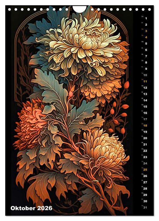 Produktbild: Jugendstil Blumen (Wandkalender 2026 DIN A4 hoch), CALVENDO Monatskalender