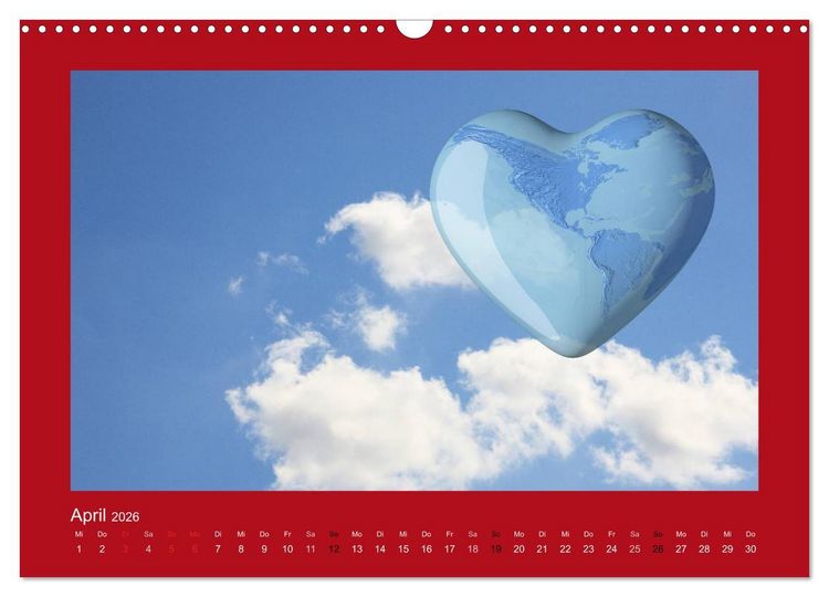 Produktbild: Botschaften mit Herz! (Wandkalender 2026 DIN A3 quer), CALVENDO Monatskalender