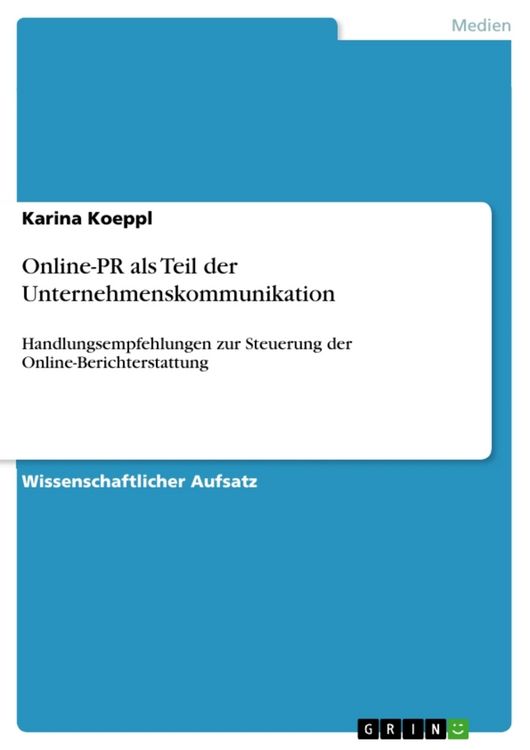 Produktbild: Online-PR als Teil der Unternehmenskommunikation