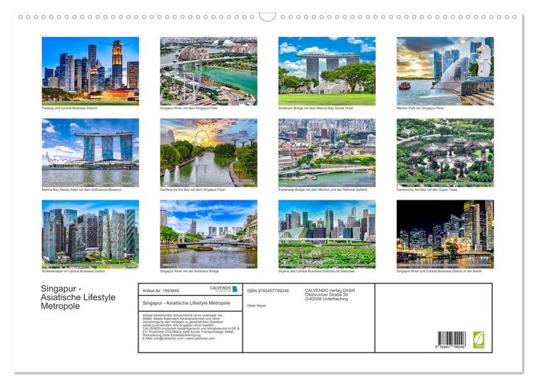 Produktbild: Singapur - Asiatische Lifestyle Metropole (Wandkalender 2026 DIN A2 quer), CALVENDO Monatskalender