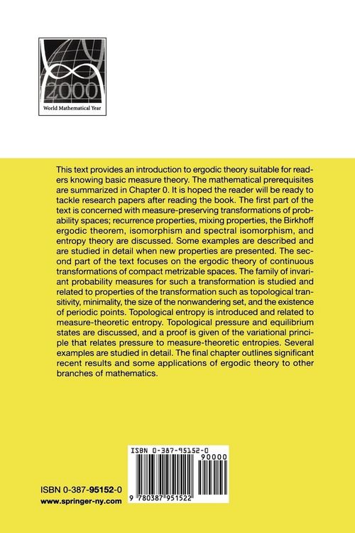 Produktbild: An Introduction to Ergodic Theory