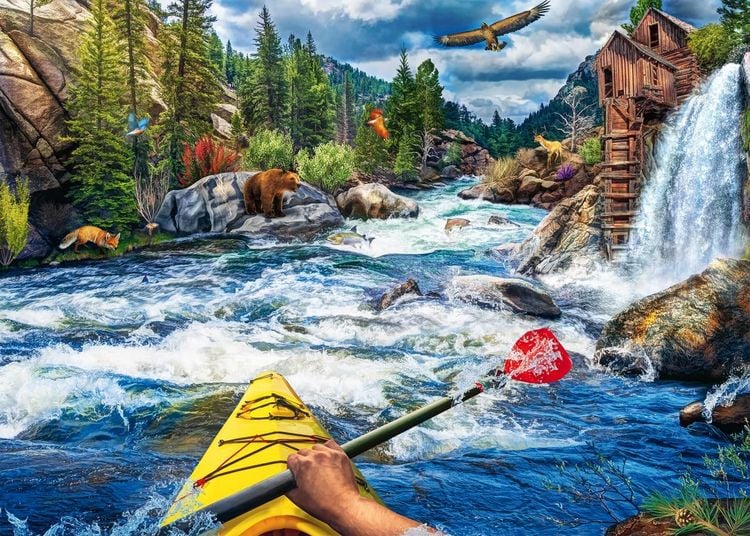 Produktbild: Erwachsenenpuzzle 1000 Teile - Wildwasser Rafting