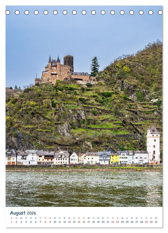 Produktbild: Burgen und Burgruinen am Mittelrhein (Tischkalender 2026 DIN A5 hoch), CALVENDO Monatskalender