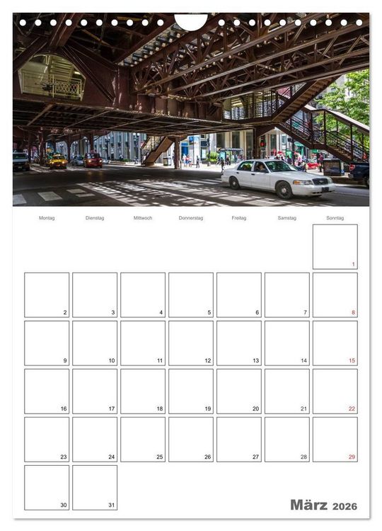 Produktbild: CHICAGO Terminplaner (Wandkalender 2026 DIN A4 hoch), CALVENDO Monatskalender