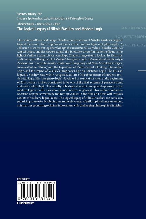 Produktbild: The Logical Legacy of Nikolai Vasiliev and Modern Logic
