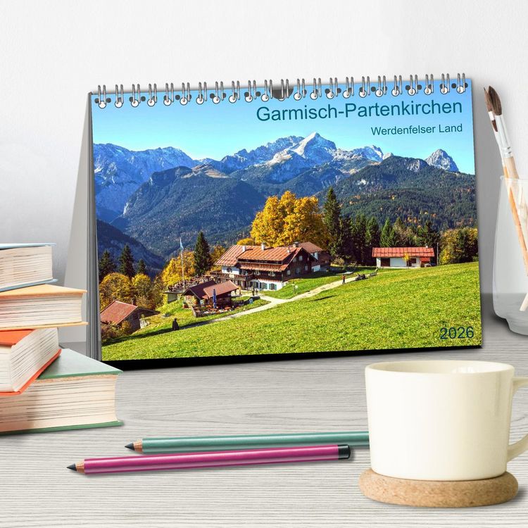 Produktbild: Garmisch-Partenkirchen Werdenfelser Land (Tischkalender 2026 DIN A5 quer), CALVENDO Monatskalender