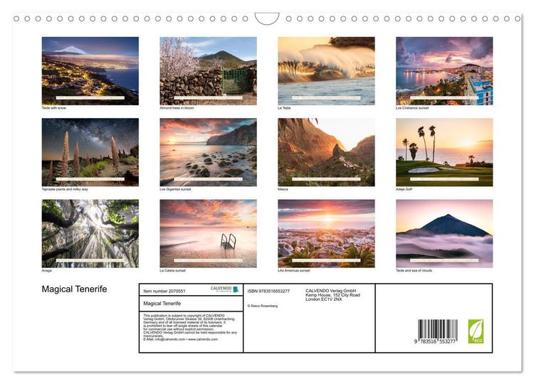 Produktbild: Magical Tenerife (Wall Calendar 2026 DIN A3 landscape), CALVENDO 12 Month Wall Calendar