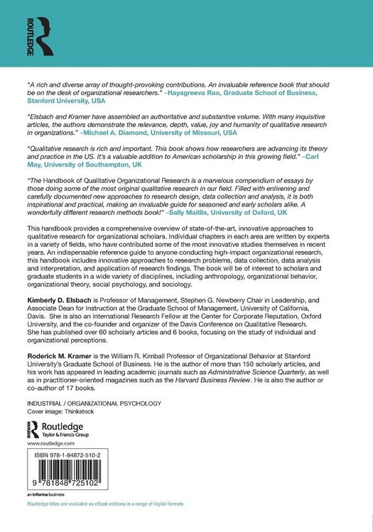 Produktbild: Handbook of Qualitative Organizational Research