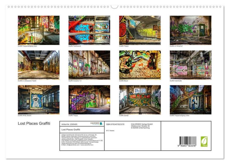 Produktbild: Lost Places Graffiti (hochwertiger Premium Wandkalender 2026 DIN A2 quer), Kunstdruck in Hochglanz
