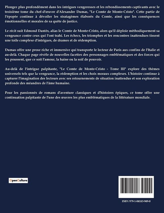 Produktbild: LE COMTE DE MONTE-CRISTO Tome III