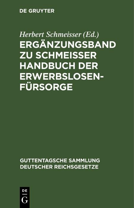 Produktbild: Erg&auml;nzungsband zu Schmeisser Handbuch der Erwerbslosenf&uuml;rsorge