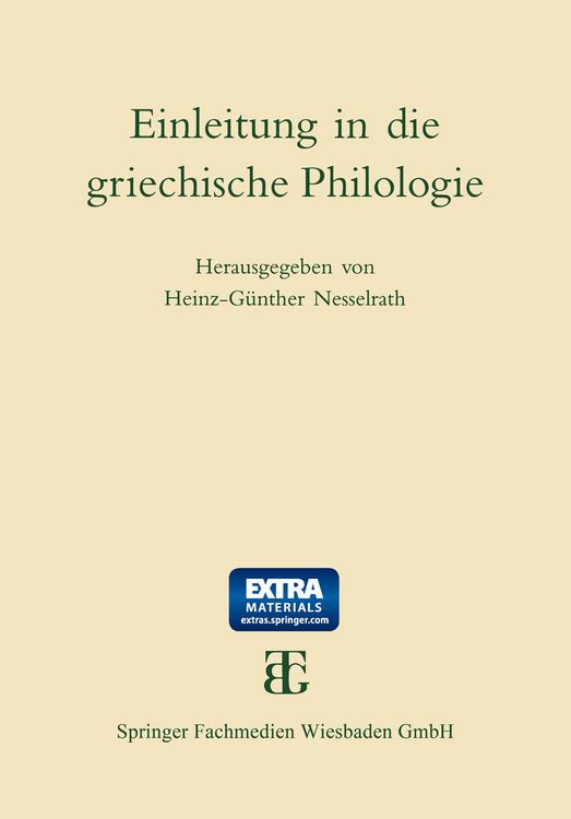 Produktbild: Einleitung in die griechische Philologie