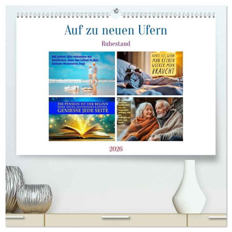 Produktbild: Auf zu neuen Ufern - Ruhestand (hochwertiger Premium Wandkalender 2026 DIN A2 quer), Kunstdruck in Hochglanz