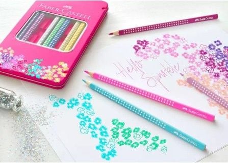 Produktbild: Faber-Castell Buntstifte Pinkes Sparkle, 12er Metalletui