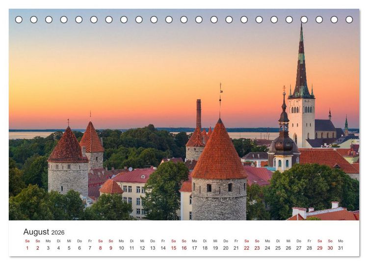 Produktbild: Tallinn - Eine Reise in die Hauptstadt Estlands. (Tischkalender 2026 DIN A5 quer), CALVENDO Monatskalender
