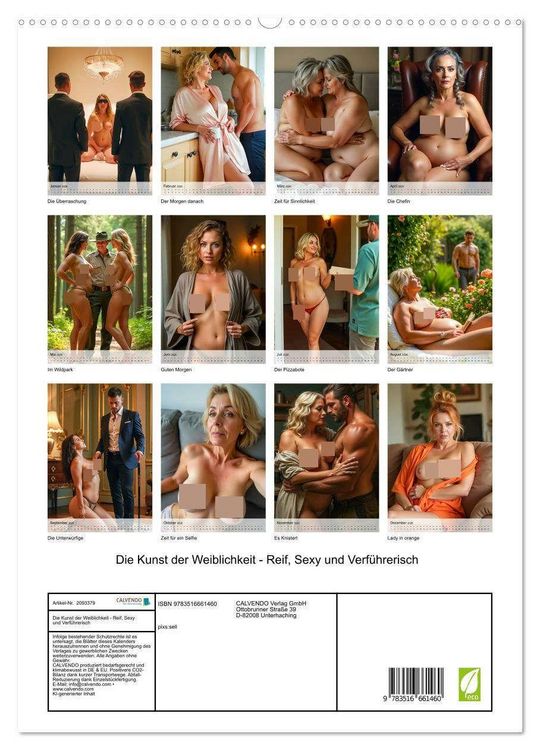 Produktbild: Die Kunst der Weiblichkeit - Reif, Sexy und Verf&uuml;hrerisch (hochwertiger Premium Wandkalender 2026 DIN A2 hoch), Kunstdruck in Hochglanz