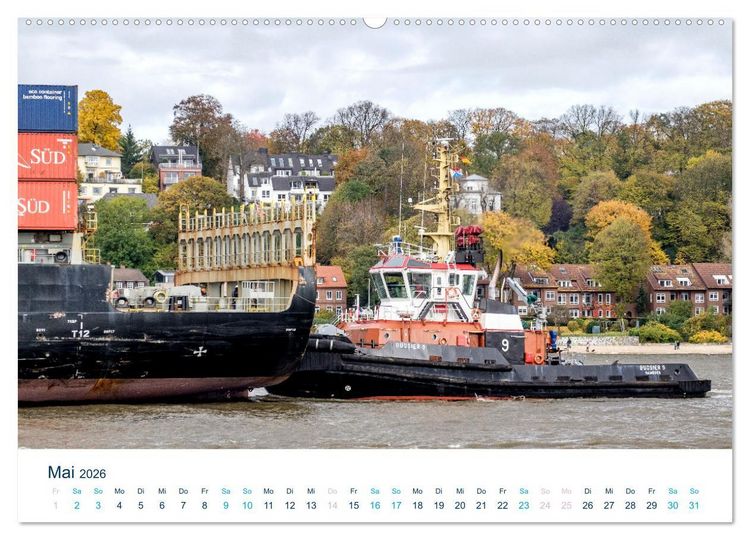 Produktbild: Schiffe gucken im Hamburger Hafen (hochwertiger Premium Wandkalender 2026 DIN A2 quer), Kunstdruck in Hochglanz