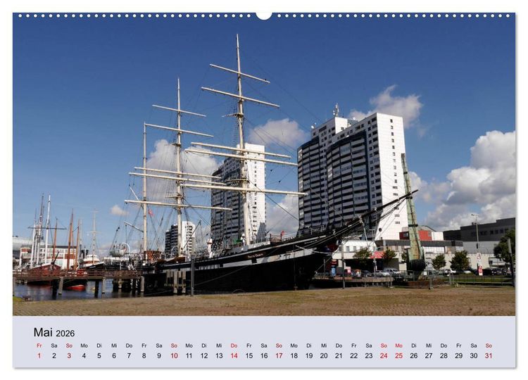 Produktbild: Bremerhaven. Die Seestadt an der Nordseek&uuml;ste (hochwertiger Premium Wandkalender 2026 DIN A2 quer), Kunstdruck in Hochglanz