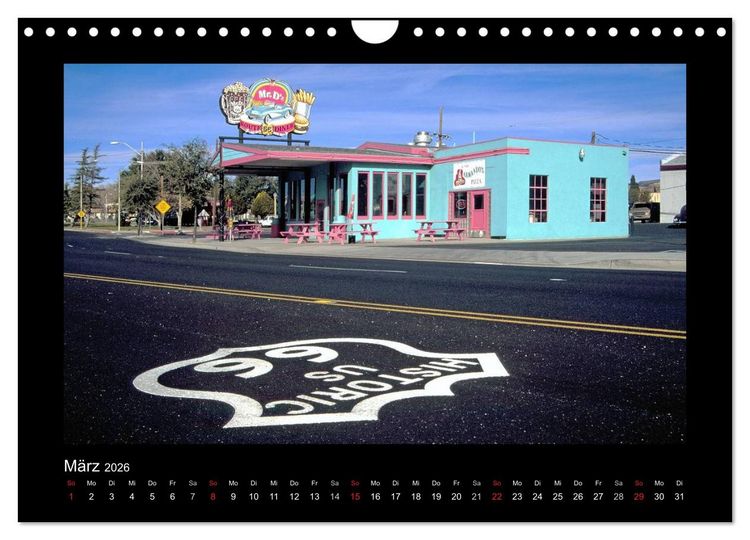 Produktbild: Get Your Kicks on Route 66 (Wandkalender 2026 DIN A4 quer), CALVENDO Monatskalender