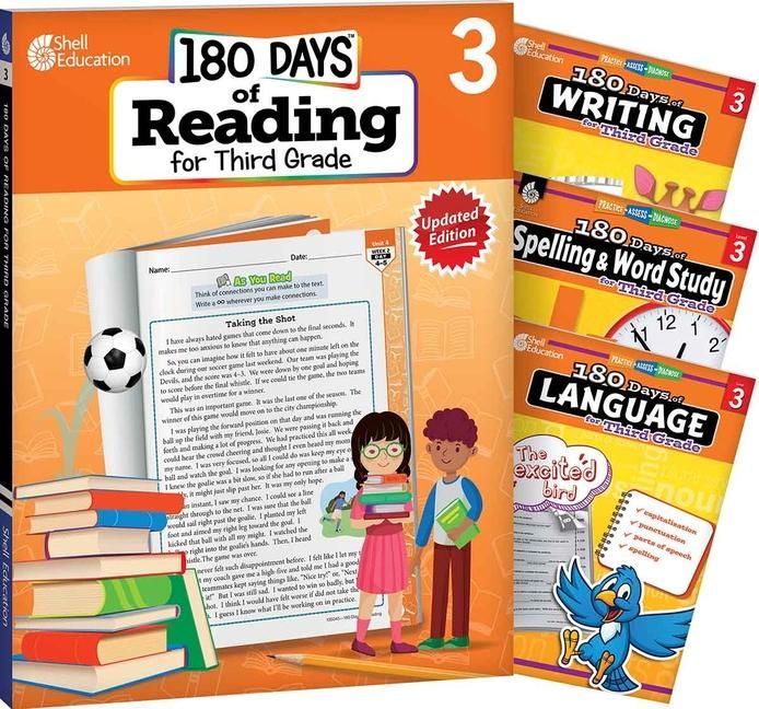 Produktbild: 180 Days(tm) Reading 2nd Ed, Writing, Spelling, & Language Grade 3: 4-Book Set