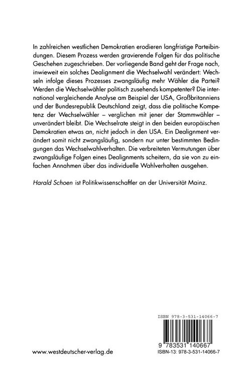Produktbild: W&auml;hlerwandel und Wechselwahl