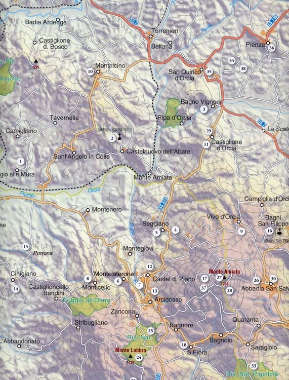 Produktbild: Carta turistica della Val d'Orcia