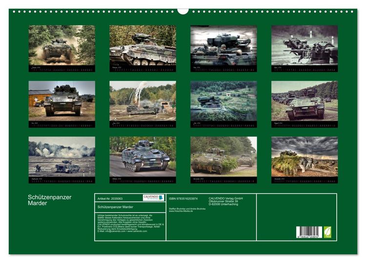 Produktbild: Sch&uuml;tzenpanzer Marder (Wandkalender 2026 DIN A2 quer), CALVENDO Monatskalender