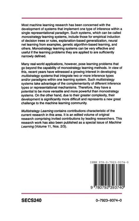 Produktbild: Multistrategy Learning