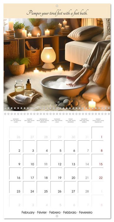 Produktbild: Your spa days at home - Creative AI ideas for home wellness (Wall Calendar 2026 12 &times; 12 Inch) CALVENDO 12 Month Wall Calendar