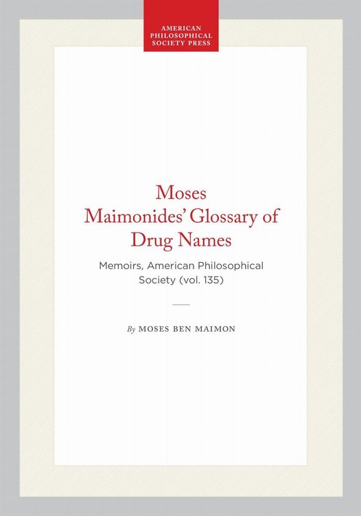 Produktbild: Moses Maimonides' Glossary of Drug Names