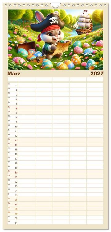 Produktbild: Familienplaner 2027 - Kleine Piraten, Gro&szlig;e Tr&auml;ume" - Ein Kalender f&uuml;r junge Entdecker mit 5 Spalten (Wandkalender, 21 x 45 cm) CALVENDO