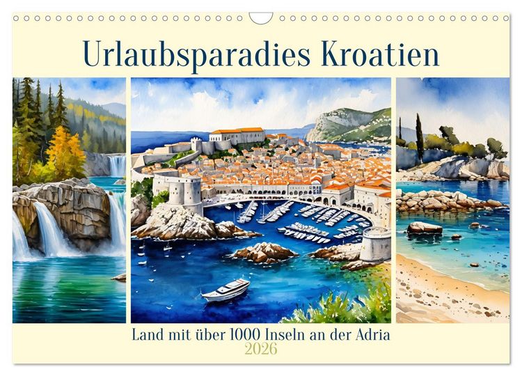 Produktbild: Urlaubsparadies Kroatien (Wandkalender 2026 DIN A3 quer), CALVENDO Monatskalender