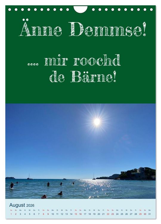 Produktbild: Ni schw&auml;bborn! Mundart und Dialekt Kalender Sachsen (Wandkalender 2026 DIN A4 hoch), CALVENDO Monatskalender