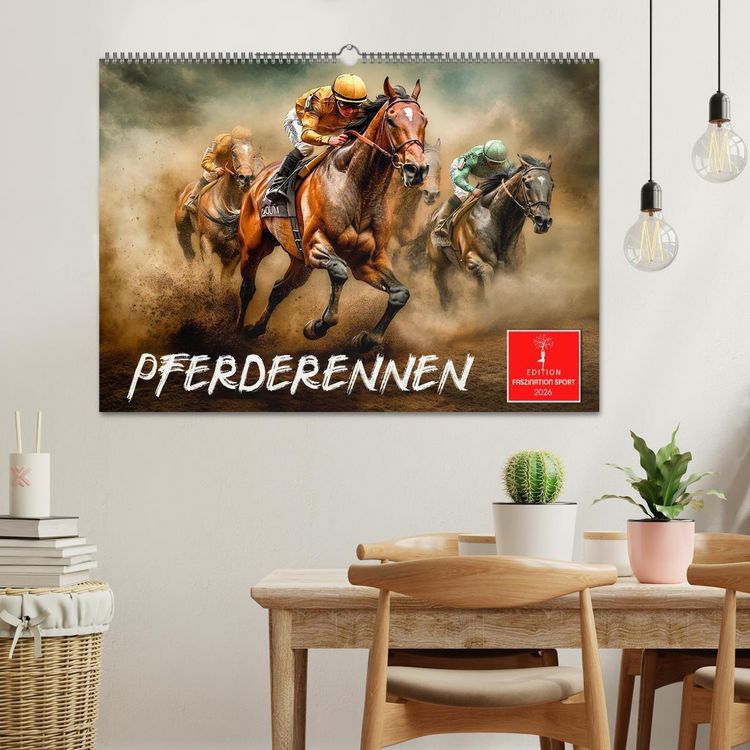 Produktbild: Pferderennen (Wandkalender 2026 DIN A2 quer), CALVENDO Monatskalender
