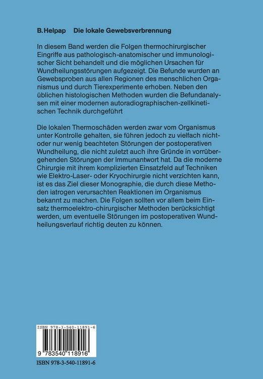 Produktbild: Die lokale Gewebsverbrennung